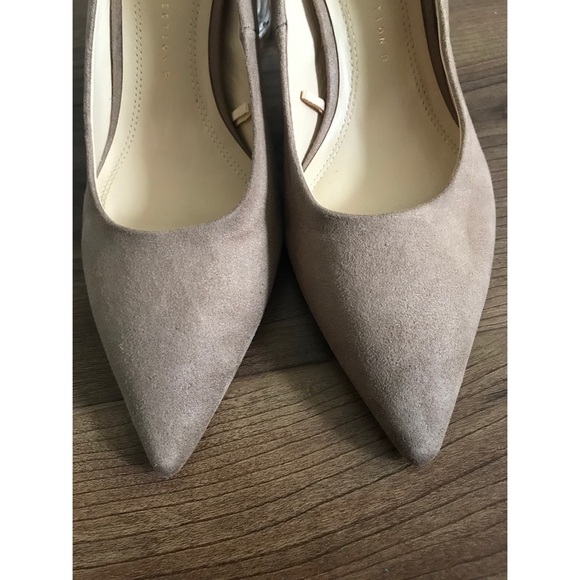 Zara- tan faux suede, clear block heels - Picture 3 of 5